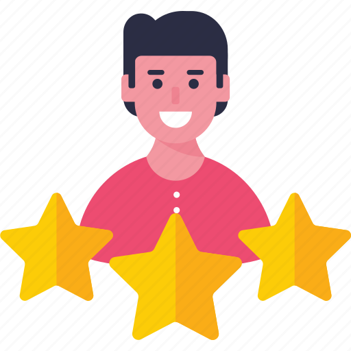 Man, stars, rating, expert, profile, user icon - Download on Iconfinder