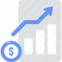 analytics, chart, dollar, increase in income/finance