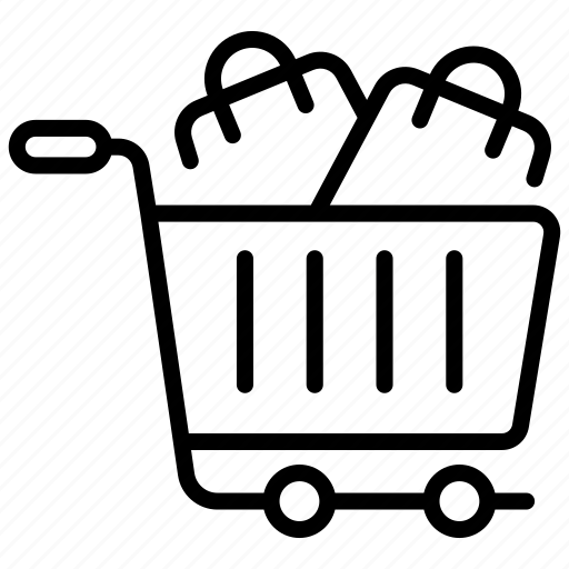 Shopping cart, shopping, bags, store, supermarket, retail icon - Download on Iconfinder
