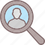 candidate, find employees, find user, magnifying, recruitment 