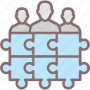 jigsaw, organization, project teams, team, together