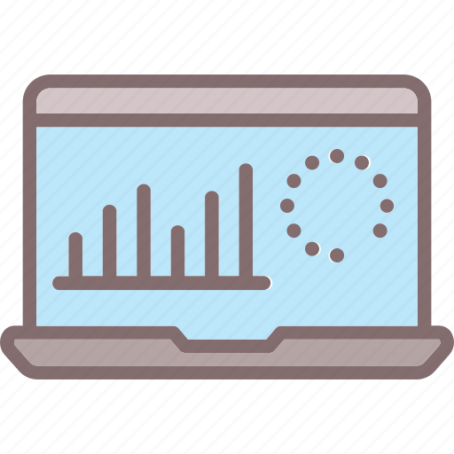 Business graph, graph, laptop, online analytics, statistics icon - Download on Iconfinder