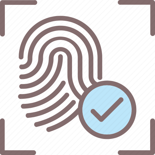 Biometric, identification, identity and correct, thumbprint, tick icon - Download on Iconfinder