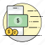 business, finance, mobile, money, payment, rounded, dollar 