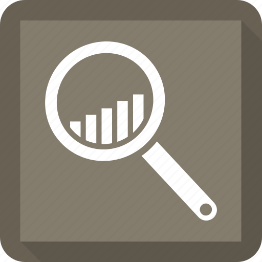 Bar, growth bar, lupe, search, zoom icon - Download on Iconfinder