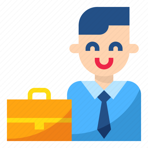 Bag, businessman, employee, employer, smile, working icon - Download on Iconfinder
