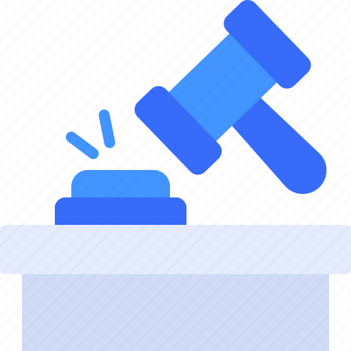 Auction, judge, law, hammer, table icon - Download on Iconfinder
