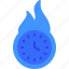 offer, time, clock, fire, burning 