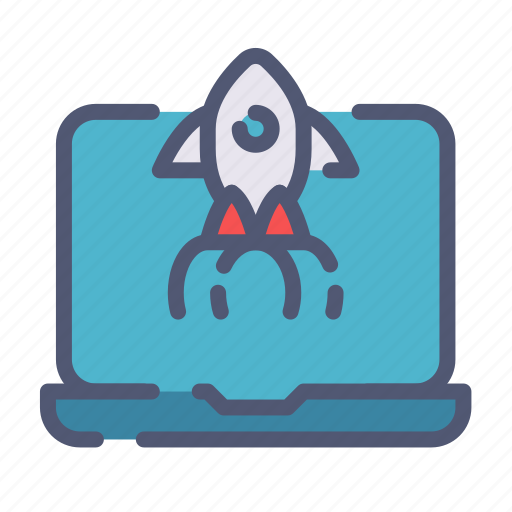 Laptop, launch, startup, rocket icon - Download on Iconfinder