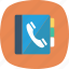 book, contacts, library, phone icon 