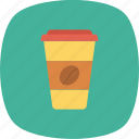 coffee, glass, paper icon 