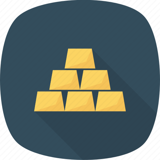Bars, gold, gold bar, gold bars icon icon - Download on Iconfinder