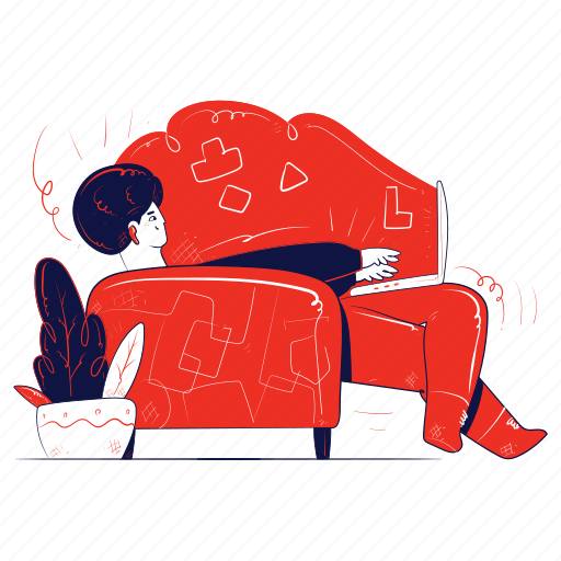 Workspace, work, from, home, laptop, relax, leisure icon - Download on Iconfinder
