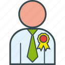 achievement, best, employee, executive, ribbon