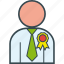 achievement, best, employee, executive, ribbon 