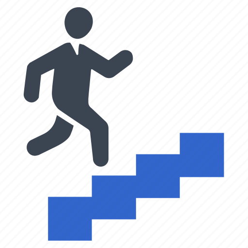 Business success, career, running, stairs, up icon - Download on Iconfinder
