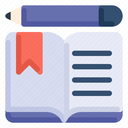 Book, open, pencil, bookmark icon - Download on Iconfinder
