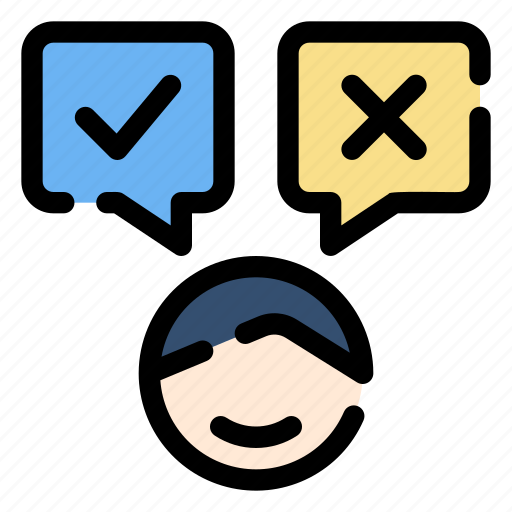 Decision, making, right, wrong, speech, bubbles icon - Download on Iconfinder