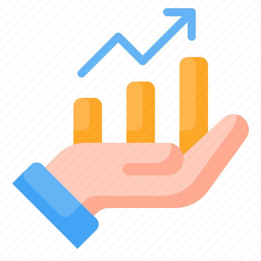 Growth, benefit, profit, increase, investment, bar chart, hand icon - Download on Iconfinder