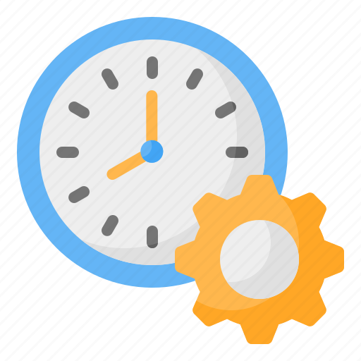Time management, productivity, efficiency, timetable, schedule, clock, gear icon - Download on Iconfinder
