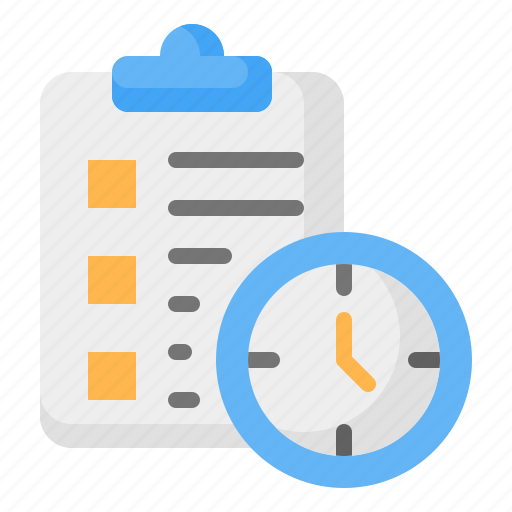 Planning, plan, schedule, timetable, task, clipboard, clock icon - Download on Iconfinder