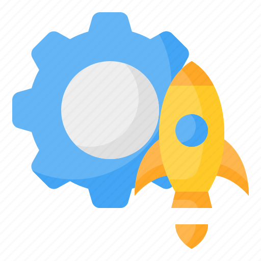 Startup, rocket, spaceship, launch, gear, cogwheel, seo icon - Download on Iconfinder