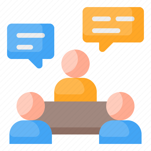 Meeting, discussion, brainstorm, brainstorming, teamwork, interview, speech bubble icon - Download on Iconfinder