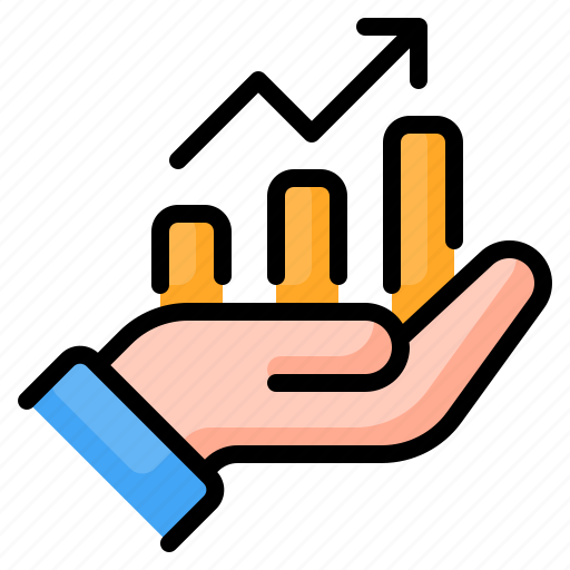 Growth, benefit, profit, increase, investment, bar chart, hand icon - Download on Iconfinder