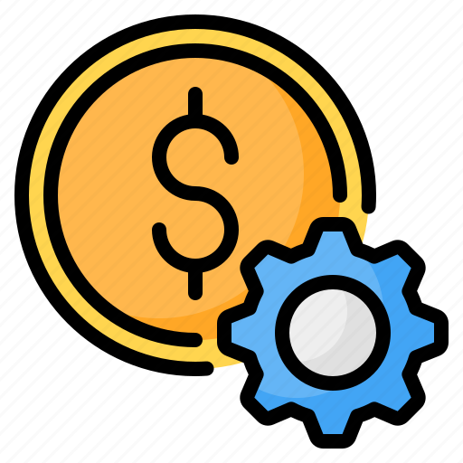 Money management, asset management, management, money, dollar, coin, gear icon - Download on Iconfinder