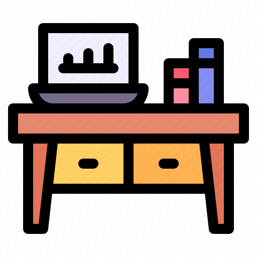Workspace, furniture, and, household, book, workplace, desk icon - Download on Iconfinder
