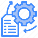 process, document, file, implement, gear