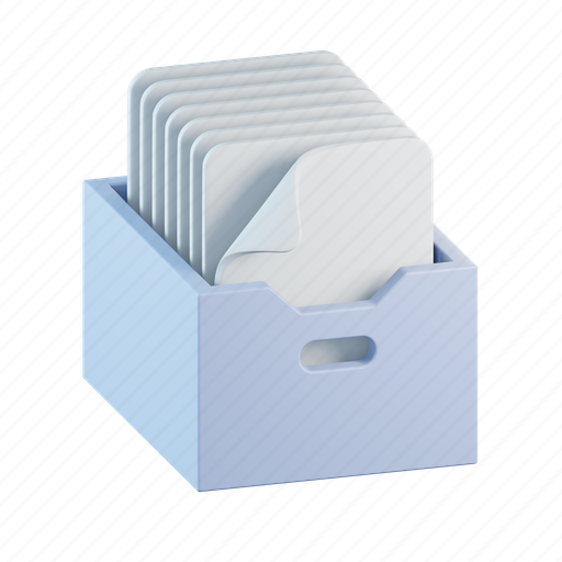 Archive, box, document, delivery, package, files 3D illustration - Download on Iconfinder