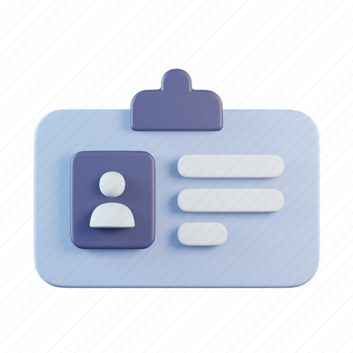 Id, card, profile, identification, account, identity 3D illustration - Download on Iconfinder