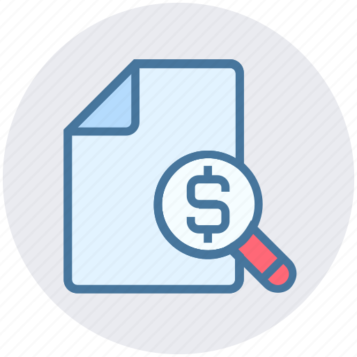Business, dollar, magnifier, money, paper, sheet icon - Download on Iconfinder