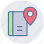 book, ebook, location, magazine, map, navigation, pin 
