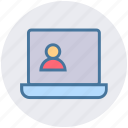 avatar, business, laptop, person, profile, user