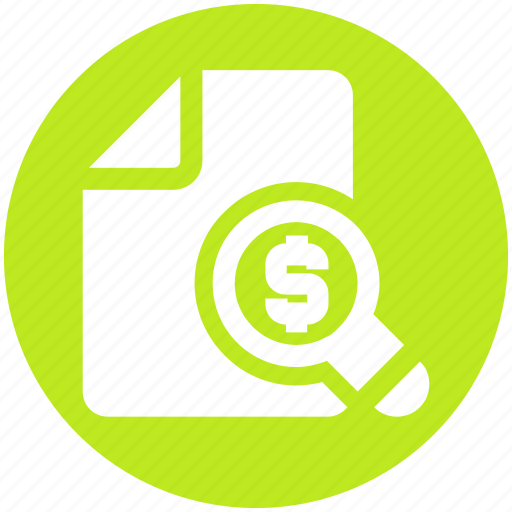 Business, dollar, magnifier, money, paper, sheet icon - Download on Iconfinder