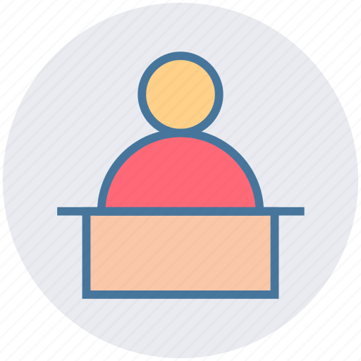 Desk, man, office, person, worker, working, workplace icon - Download on Iconfinder