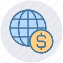 business, cash, dollar, globe, money, payment, world