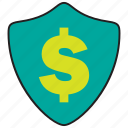 shield, cash, invest, money, protection, secure, security