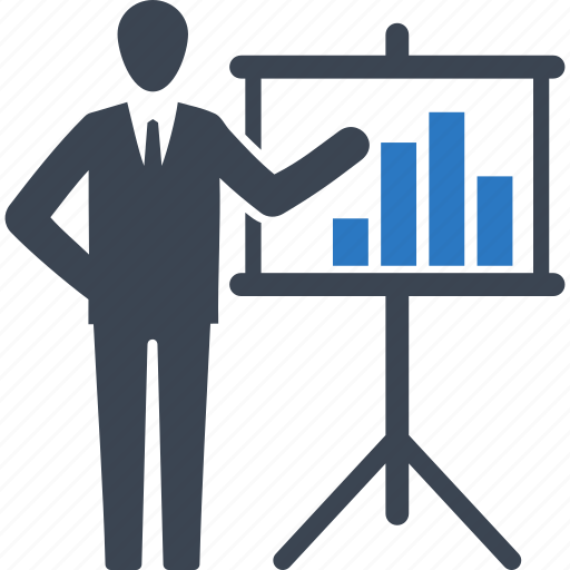 Businessman, graph, presentation, statistics, business analytics icon - Download on Iconfinder