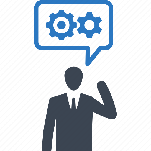 Businessman, gear, solution, strategy, business planning icon - Download on Iconfinder