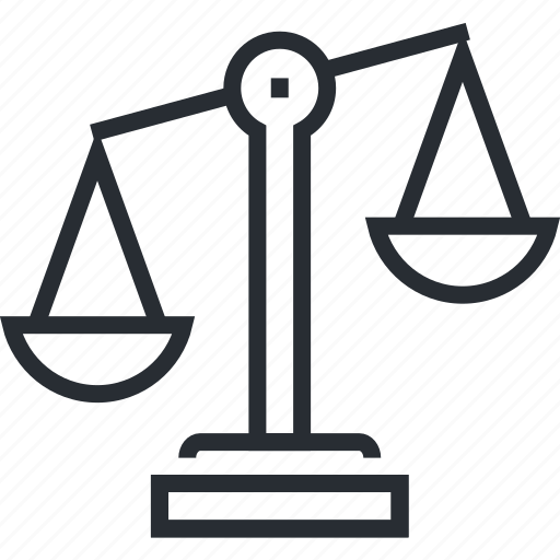 Balance, justice, law, lawyer, line, thin icon - Download on Iconfinder