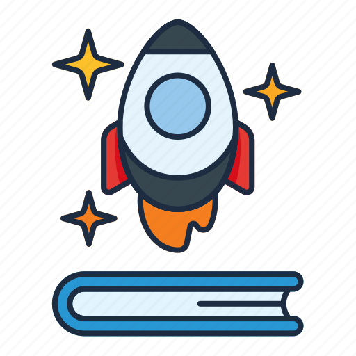 Rocket, open, book, studying, idea, startup icon - Download on Iconfinder