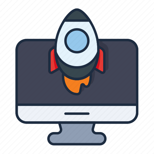 Desktop, rocket, startup, monitor, display, launch icon - Download on Iconfinder