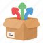 package, box, delivery, cardboard, arrow 