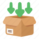 arrow, box, order, ship, package