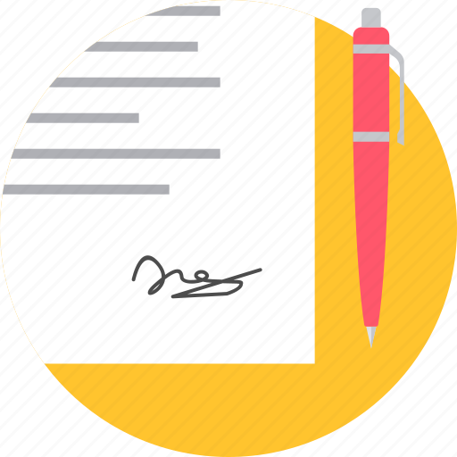 Sign, signature, contract, page, paper, signing icon - Download on Iconfinder