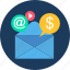 mail, money, business, email, marketing, media, social 