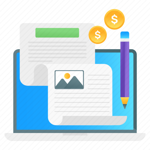 Paid, article, paid article, paid writing, freelance blogging, article writing, online journal icon - Download on Iconfinder